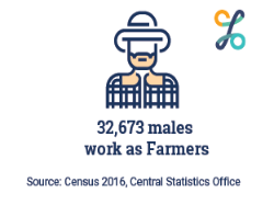6% of males work as farmers