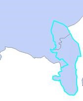 Example showing overlapping urban areas caused by buildings falling within two boundaries