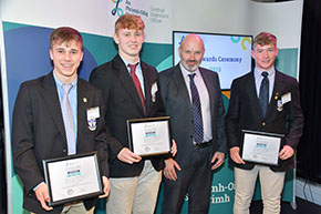 Order of Merit Prizewinners Patrick O'Connor, Liam Heylin and George McCann, Blackrock College D