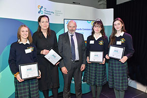 Order of Merit Prizewinners Eva Connolly, Willemijn Bosschaert,Ella Shanahan and Niamh McNally Loreto School