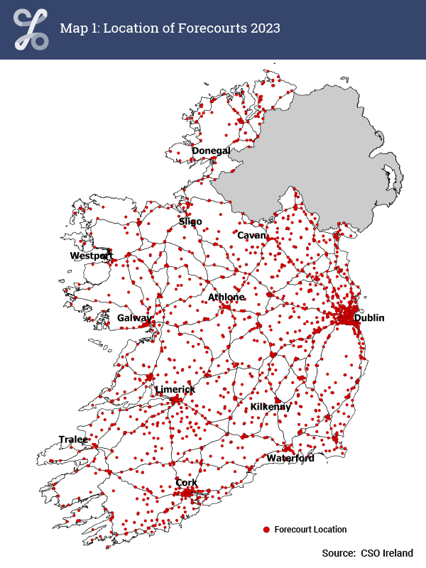 Map 1: Location of Forecourts 2023