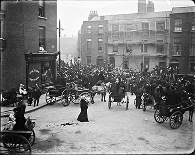 Funeral procession passing through Berkeley Street Dublin circa 1904