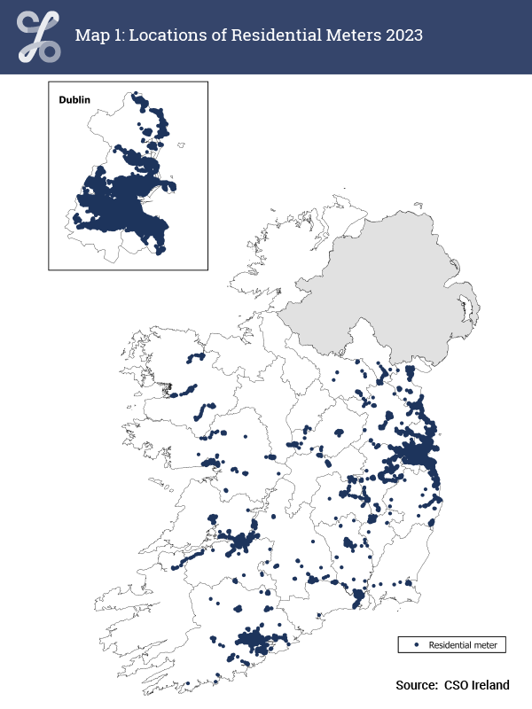Map 1: Locations of Residential Meters 2023