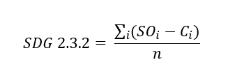 Formula for calculating standard output, cost per holding, number of small scale producers