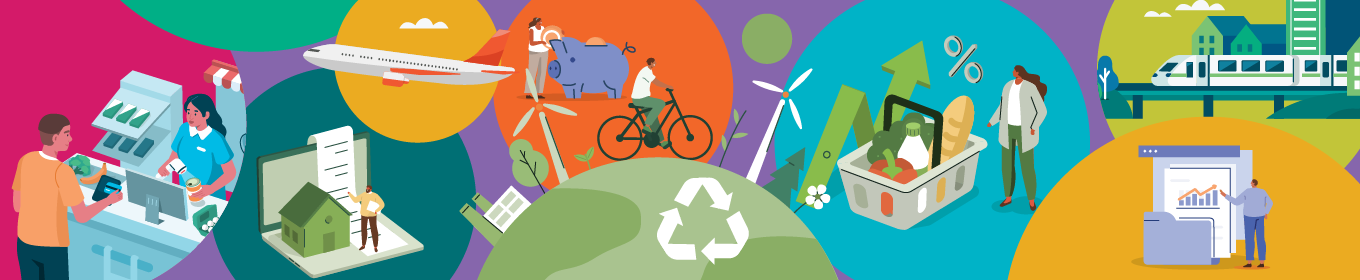 Thematic illustrations for the Year in Numbers