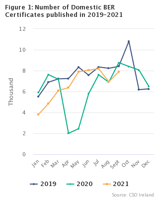 Figure 1: Number of Domestic BER Certificates published in 2019-2021