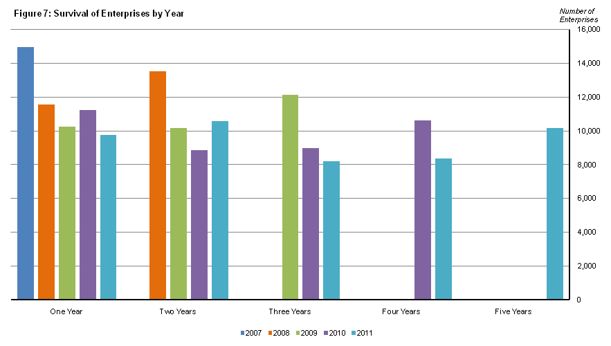 Figure 7 Survival of Enterprises by Year
