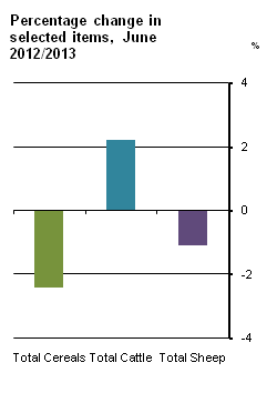 Figure 1 CLSJF2013 - Percentage change in selected items June 2012/2013