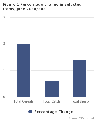 Figure 1 Percentage Change in Selected Items June 2020-2021